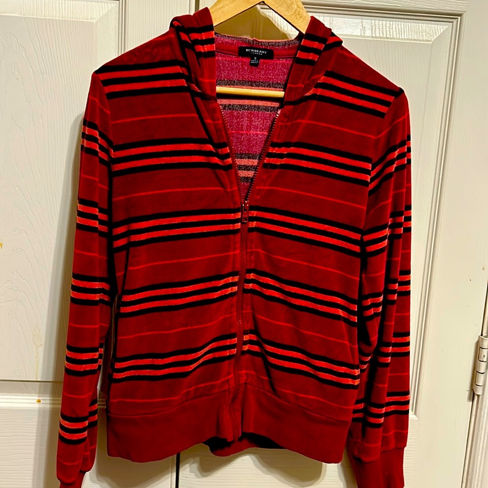 Burberry Velour Hoodie size Small